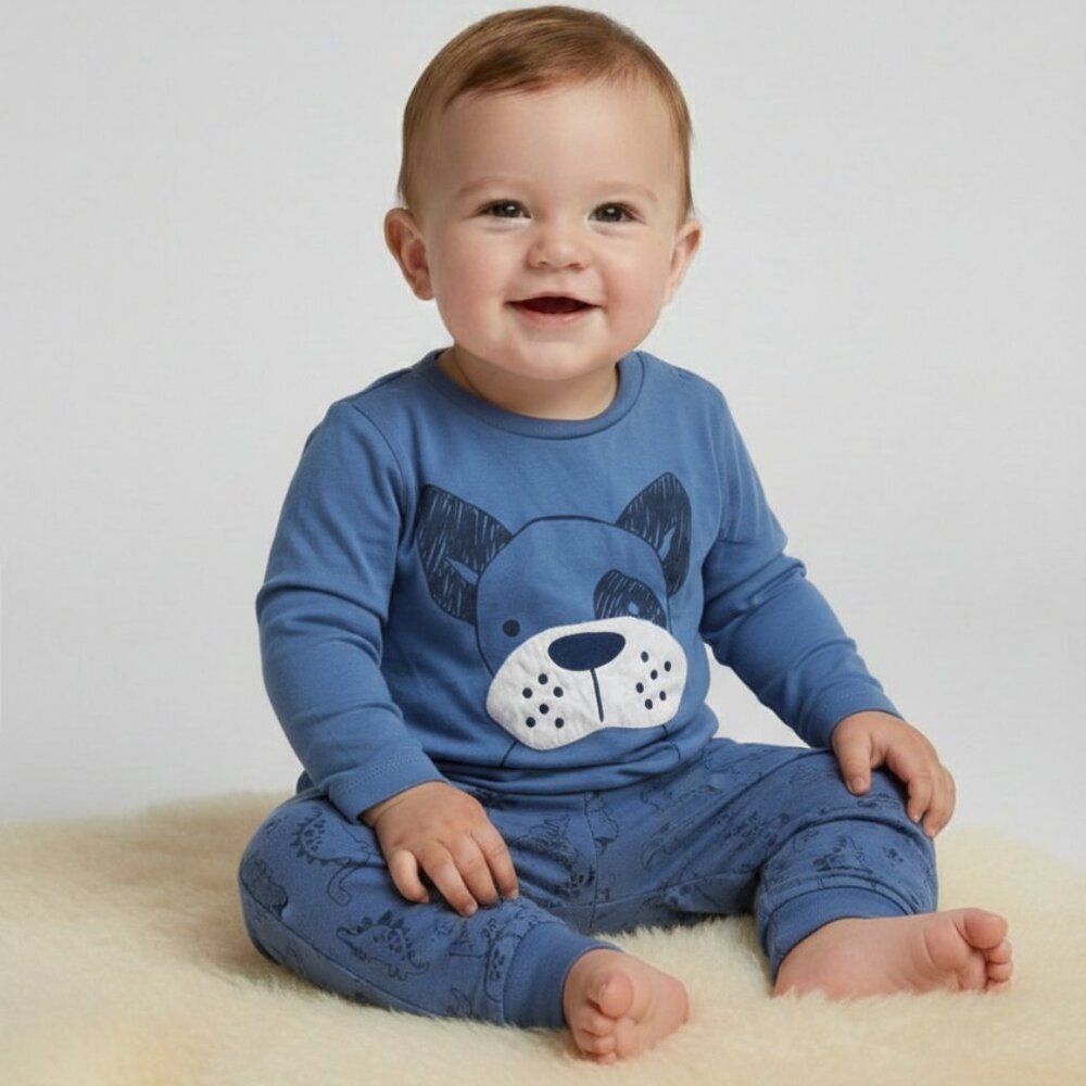 Baby Boy 9 Month Bundle of Button-Down Bodysuits and Outfit Sets